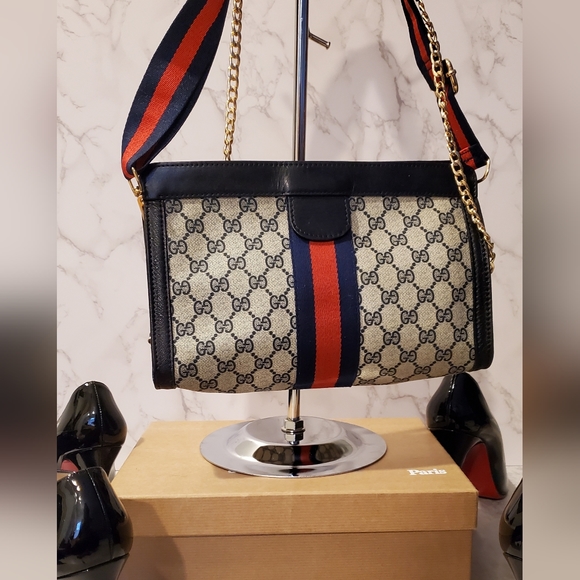 **Sold Via Mercari **Authentic Navy Gucci Handbag - Picture 12 of 12